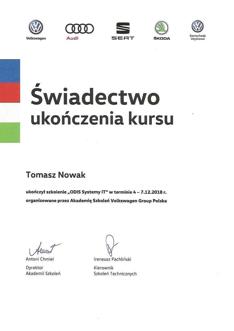 certyfikat ukończenia kursu